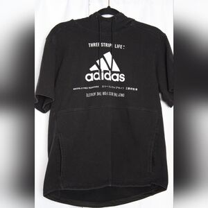 Adidas Short Sleeve Hoodie M Black